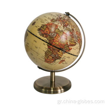 Mini Desktop World Map Globe Antique